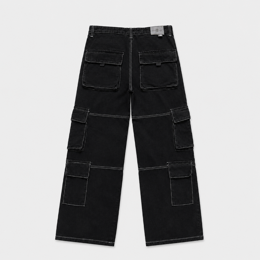 JEANS CARGO BLACK-LINE