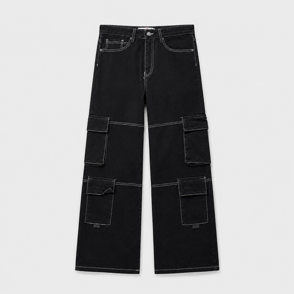 JEANS CARGO BLACK-LINE