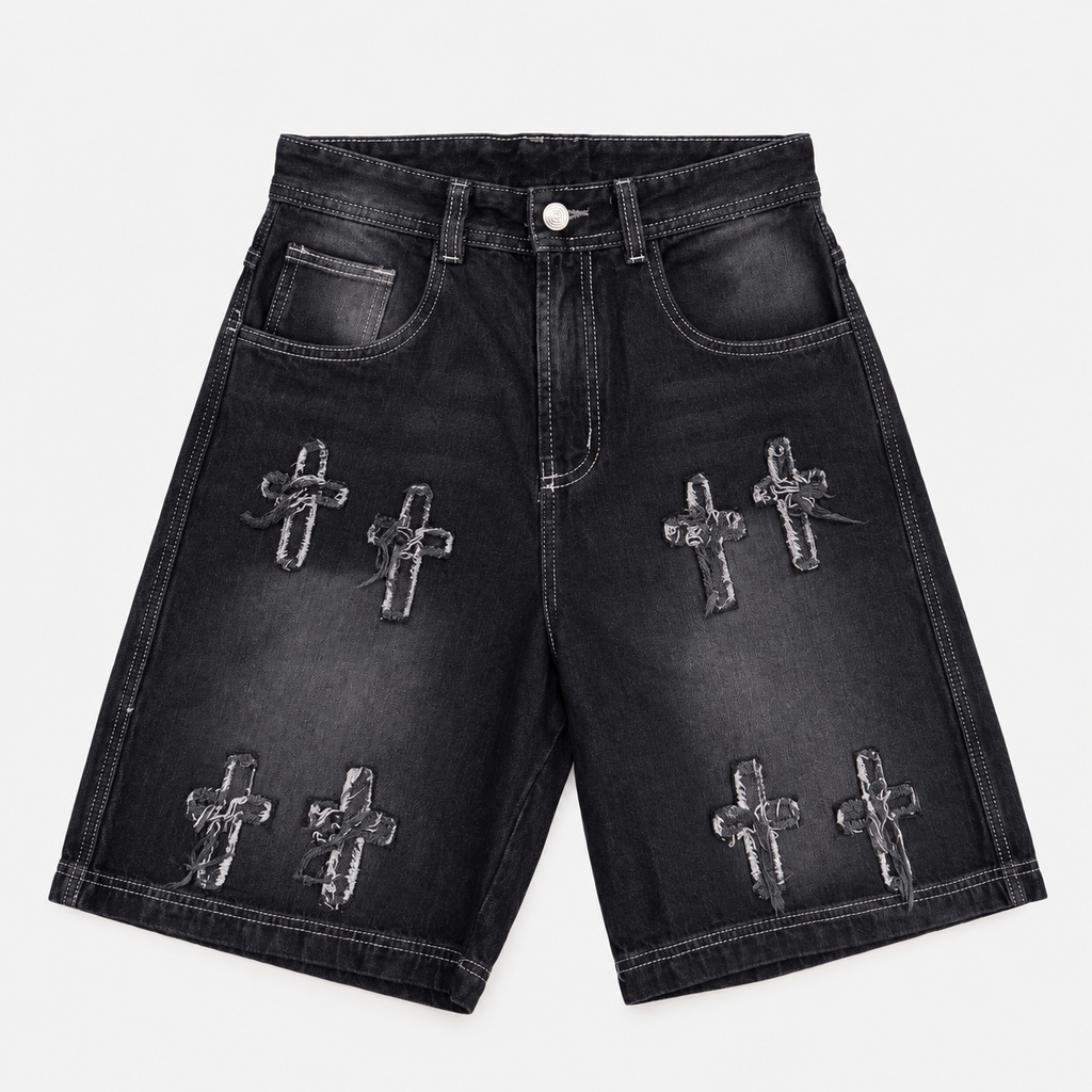 JORTS DENIM CROSS GREY