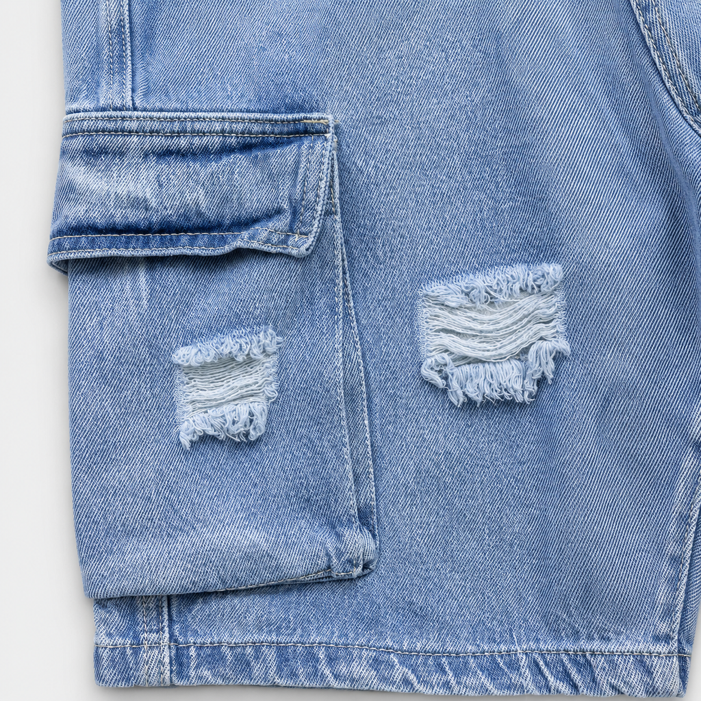 BERMUDA CARGO DENIM