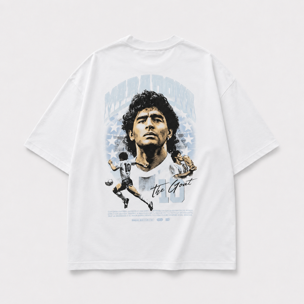 CAMISETA OVERSIZE MARADONA BLANCO