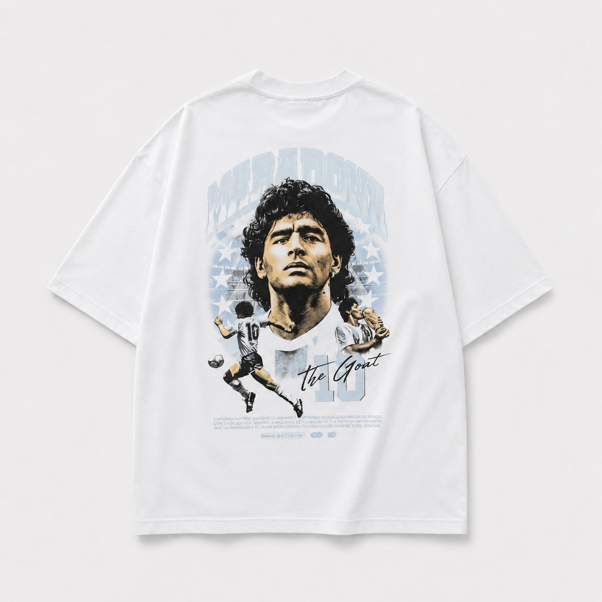 CAMISETA OVERSIZE MARADONA BLANCO