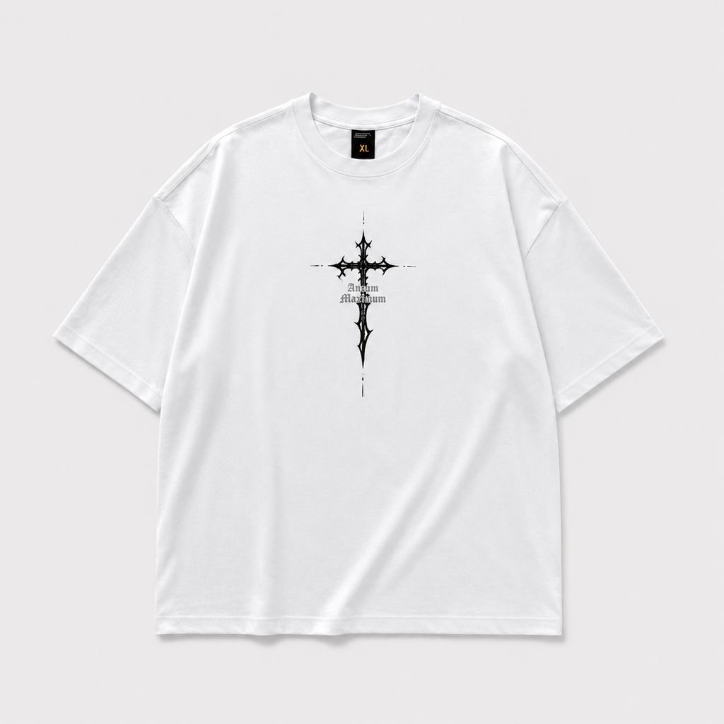 CAMISETA OVERSIZE BLANCO CRUZ