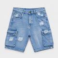 BERMUDA CARGO DENIM