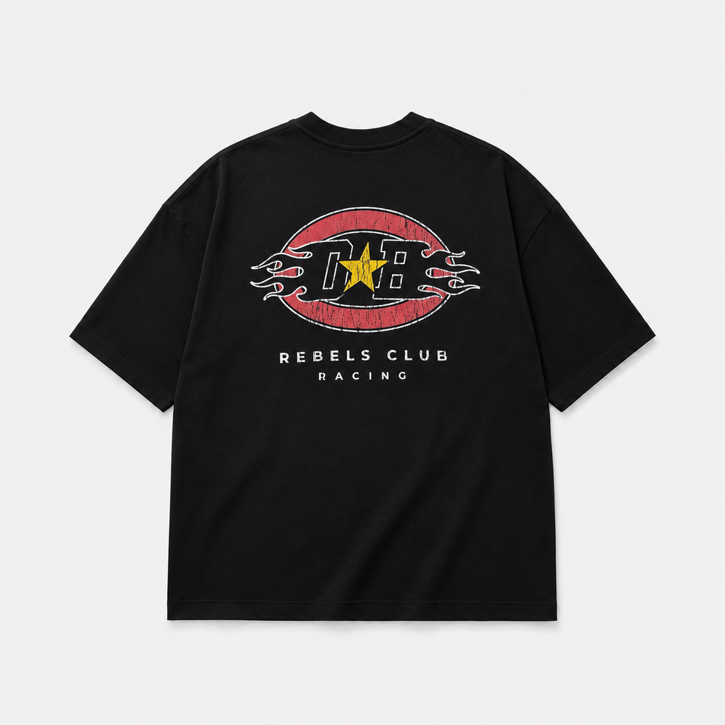 CAMISETA OVERSIZE NEGRO RACING