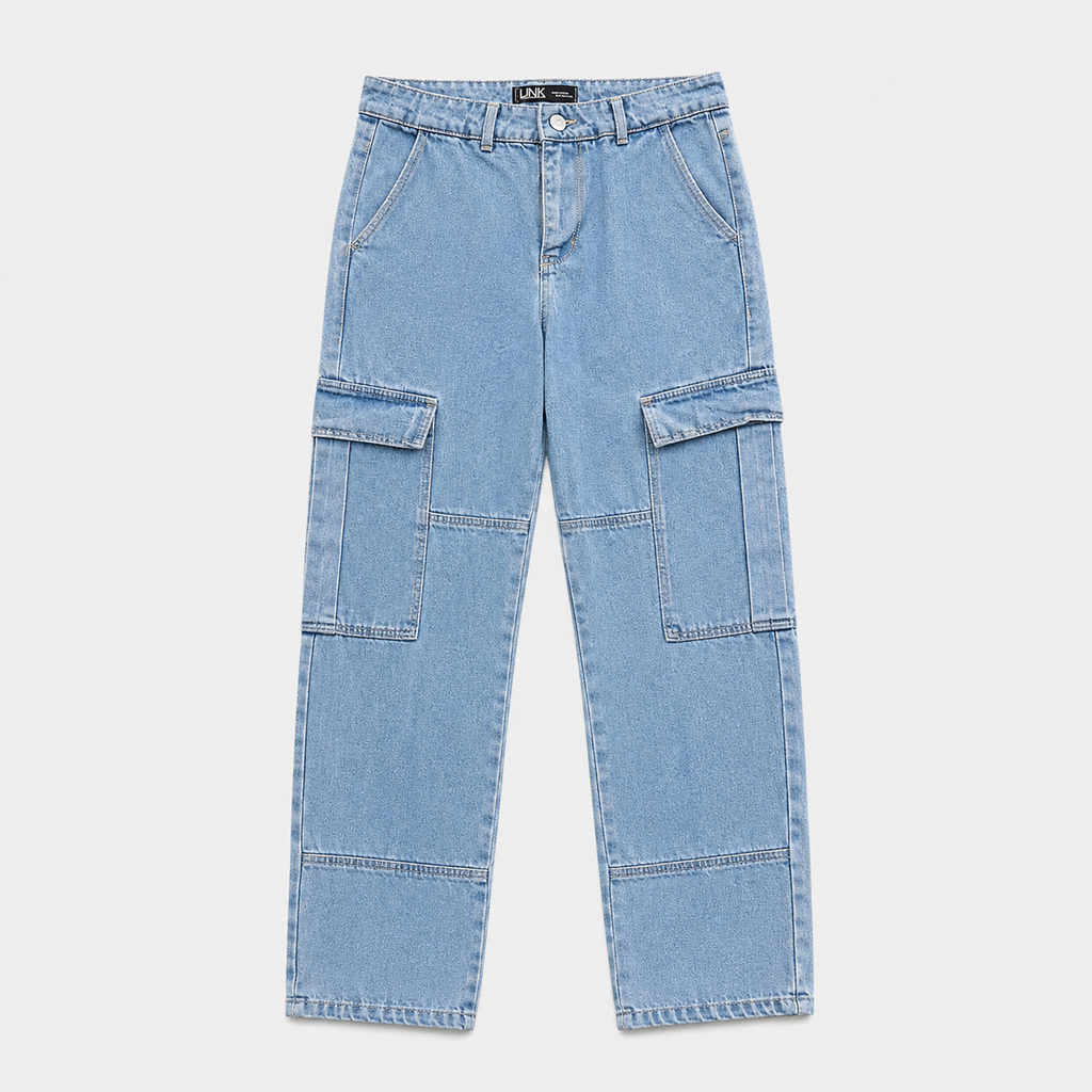 JEANS AZÚL CARGO REGULAR