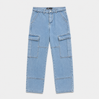 JEANS AZÚL CARGO REGULAR