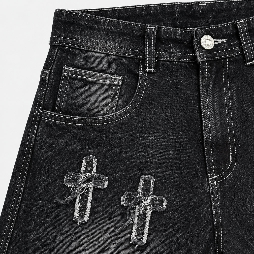 JORTS DENIM CROSS GREY