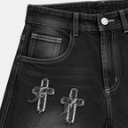 JORTS DENIM CROSS GREY