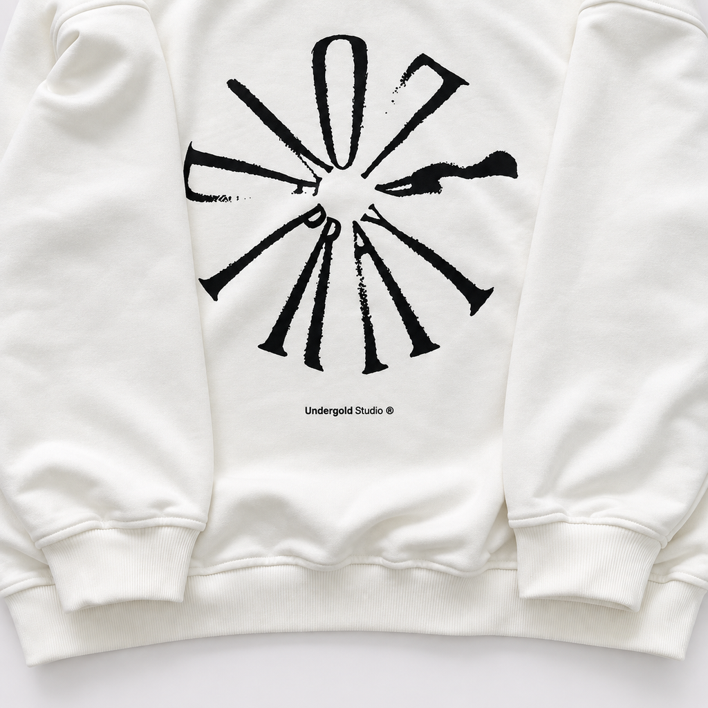 HOODIE UG PRAY LOVE CREAM